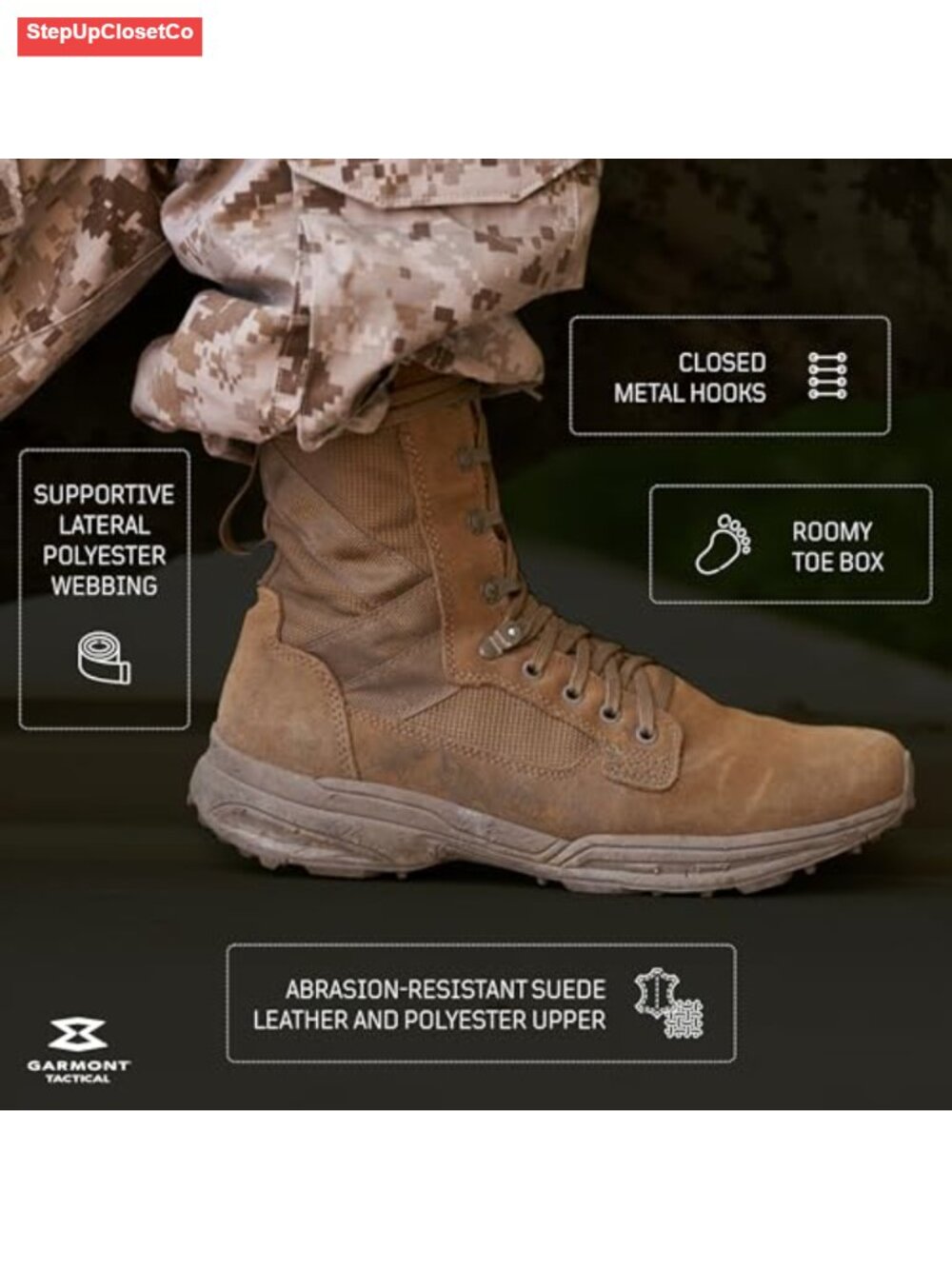 Tactical Combat Boots Suede Leather Ankle High - Picture 3 of 6